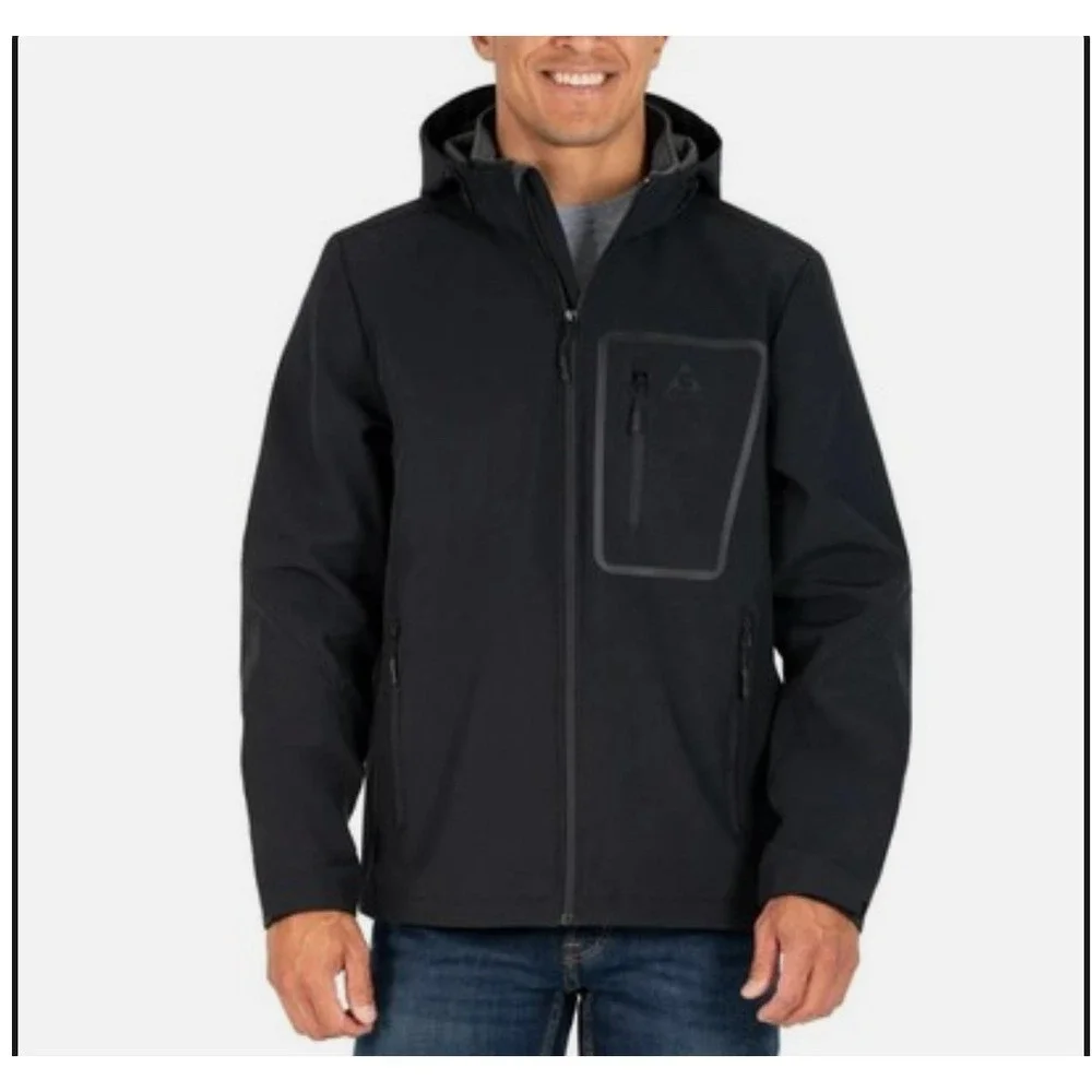 Gerry Mens Black Softshell Hooded Jacket‎ Size L G Outdoor Activewear